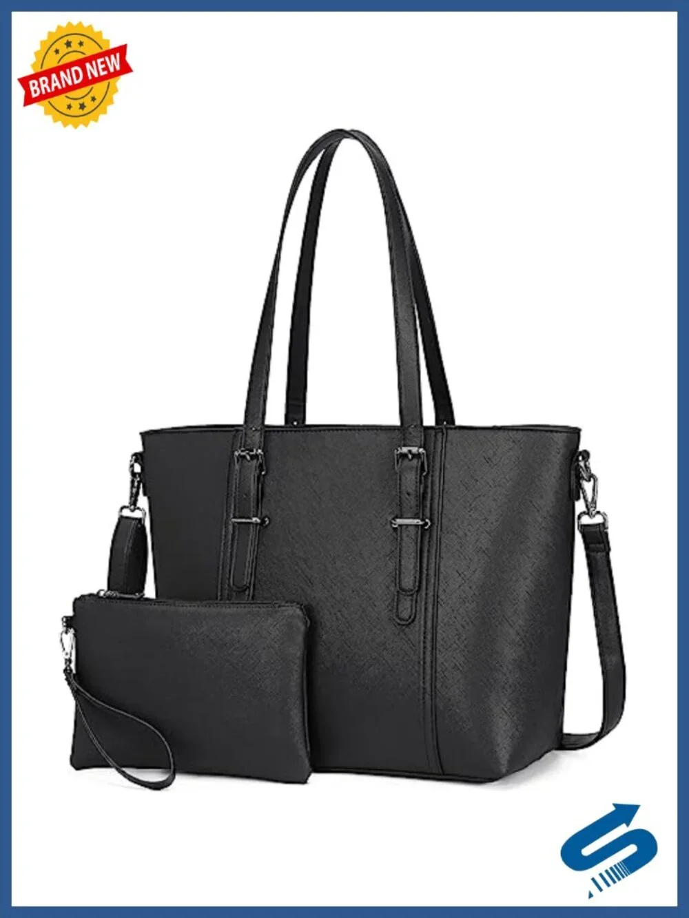 Women's Satchel Tote Shoulder Bag Faux Leather Work Handbag Top Handle Crossbody